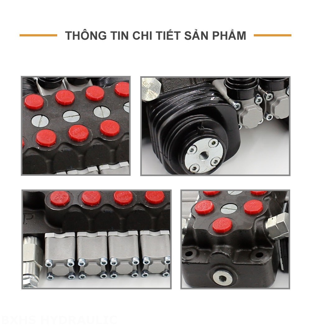 TR55 Thủ công và tay điều khiển Xy lanh 6 Van định hướng khối liền